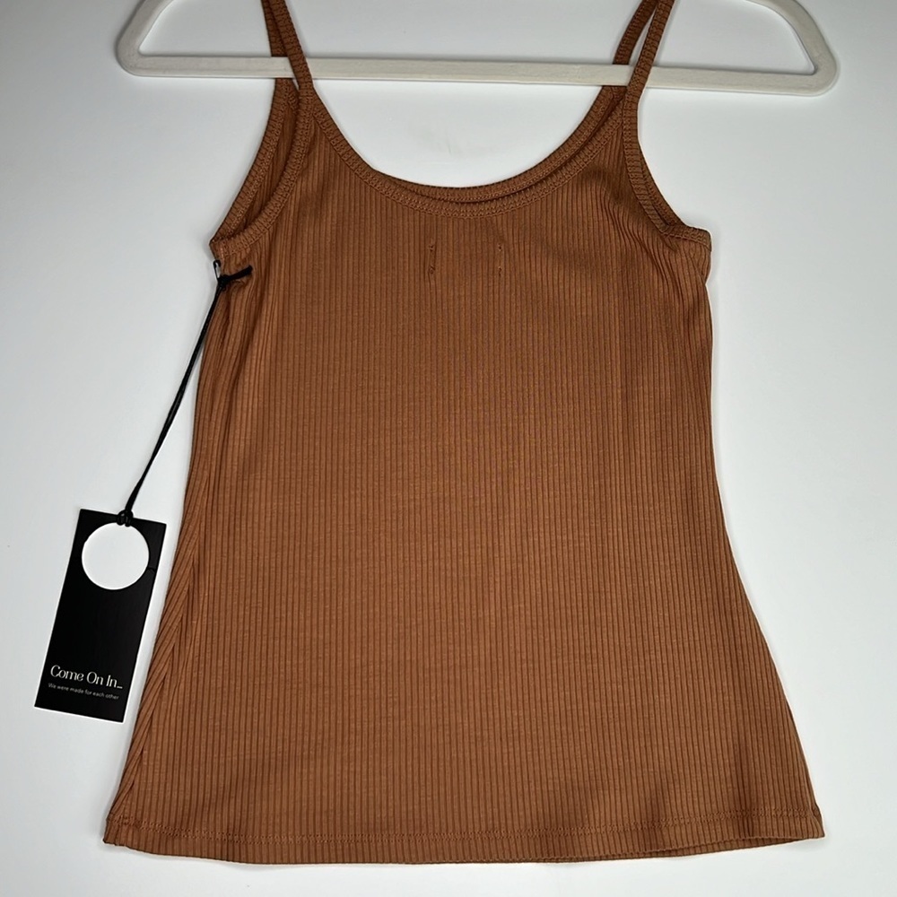 Privacy Please Brown Ribbed Tank! NWT! - Picture 3 of 6